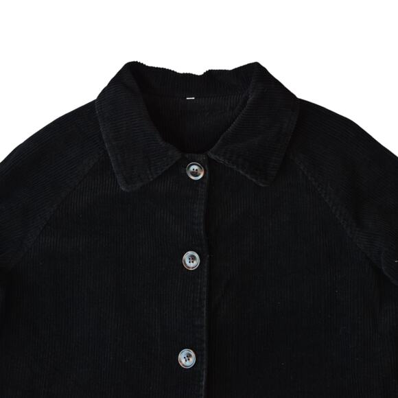 Black Corduroy Button-Up Workwear Utility Oversized Jacket Men Size Medium - Picture 2 of 7